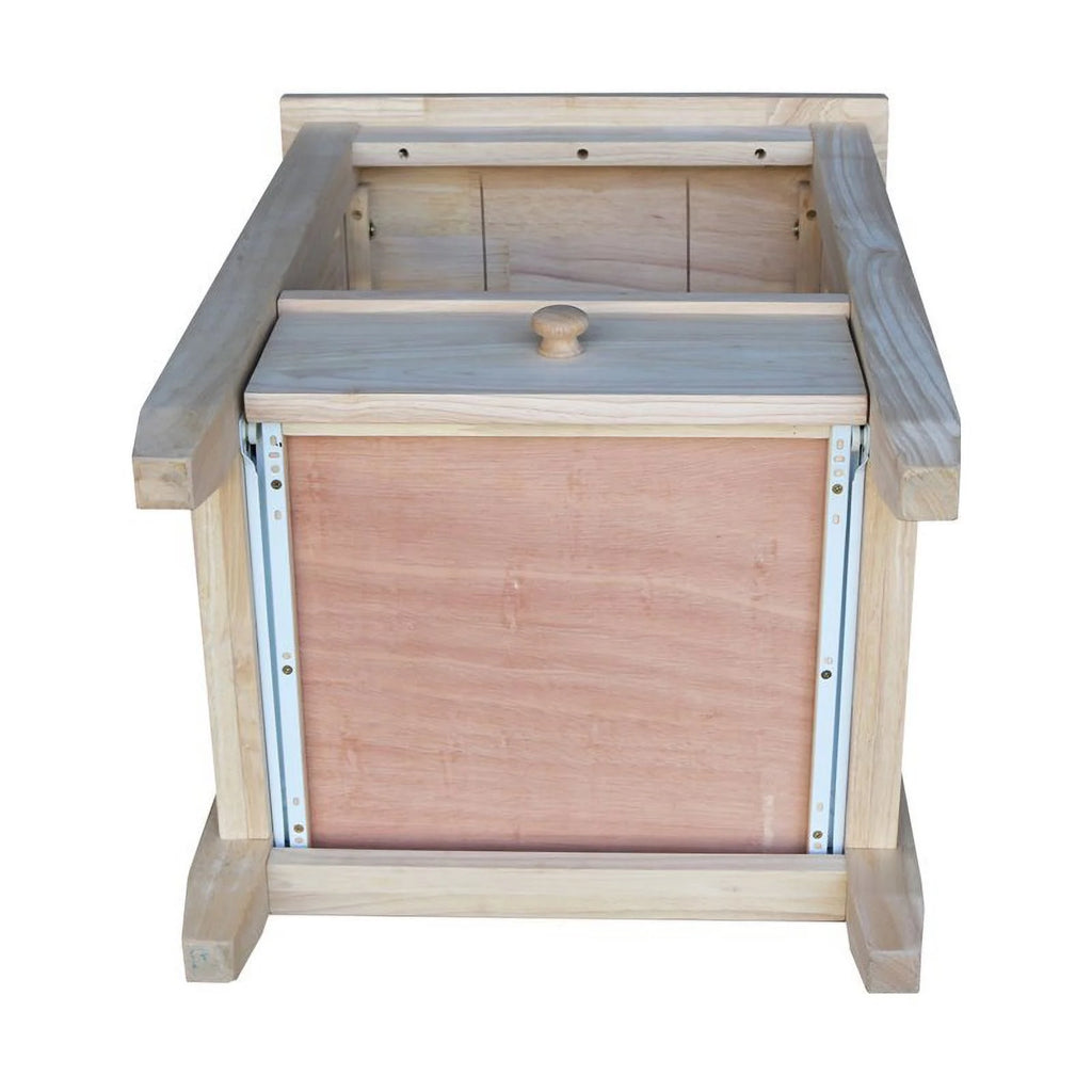Solid Wood Unfinished End Table with Drawer D46461