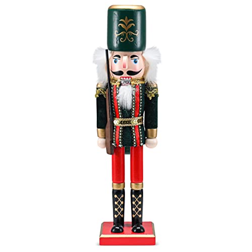 Red and Black Wooden Nutcracker Soldier S32305