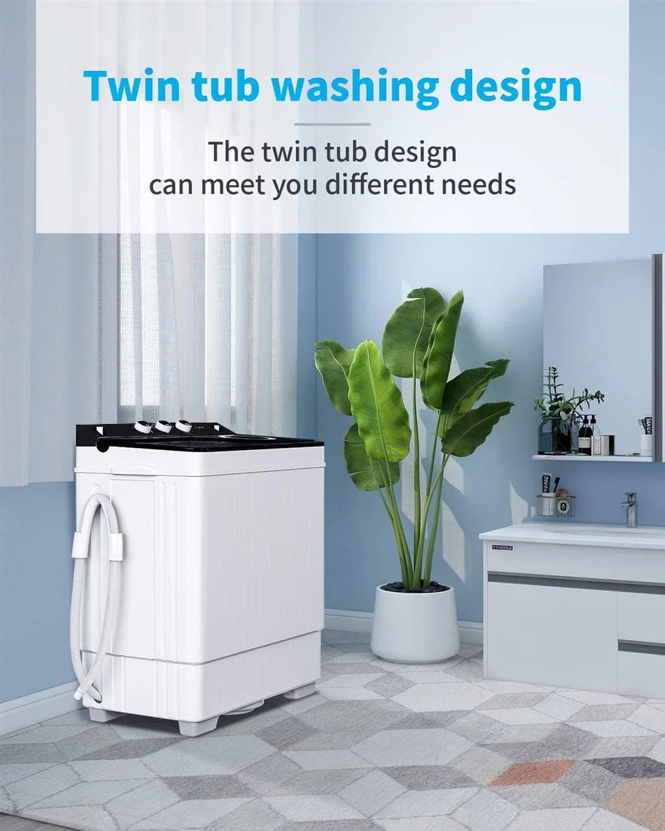 26lbs Portable Semi-automatic Twin Tub Washing Machine W5594
