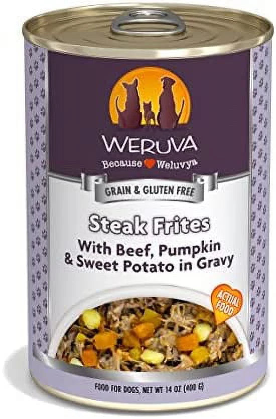 Steak Frites Beef Pumpkin Sweet Potato in Gravy Dog Food 14oz Can Pack of 12 C88260