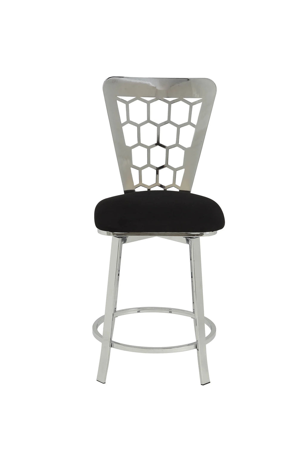 Black Microfiber Counter Height Chair Set of 2 N61394