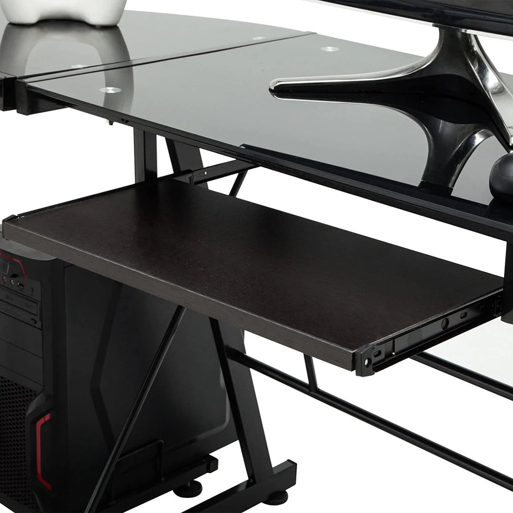 Black L-Shape Corner Desk Y80689