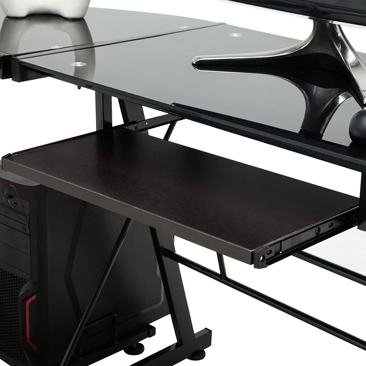 Black L-Shape Corner Desk Y80689