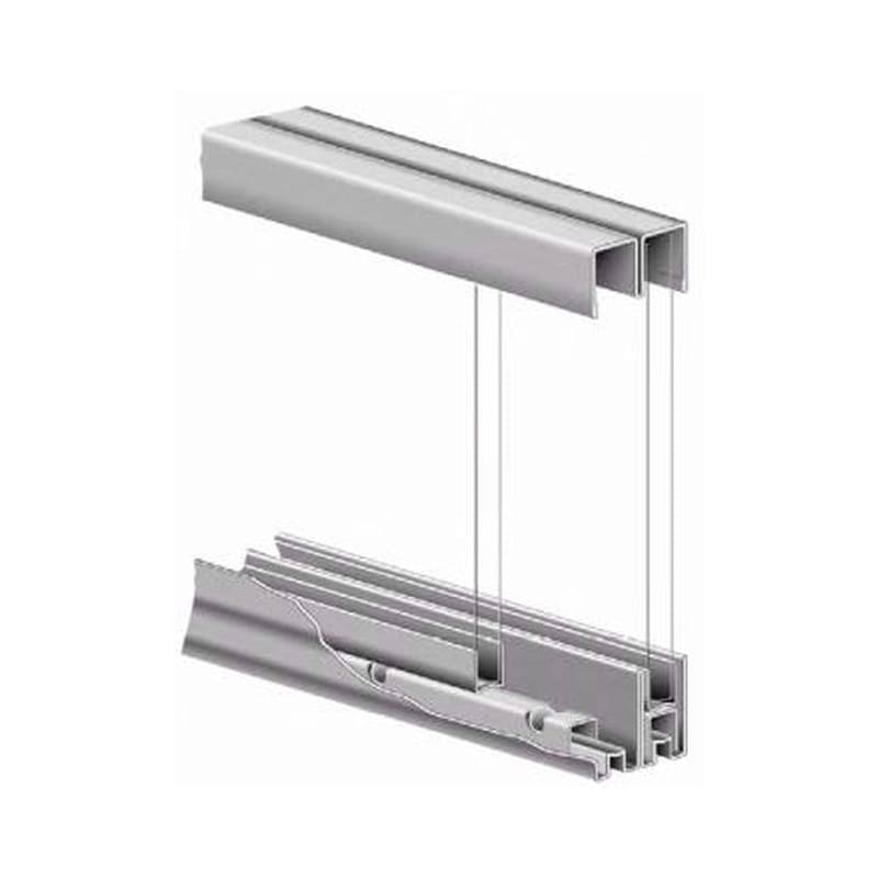 5 60 inch Sliding Cabinet Door Track, Zinc, Gray E510409