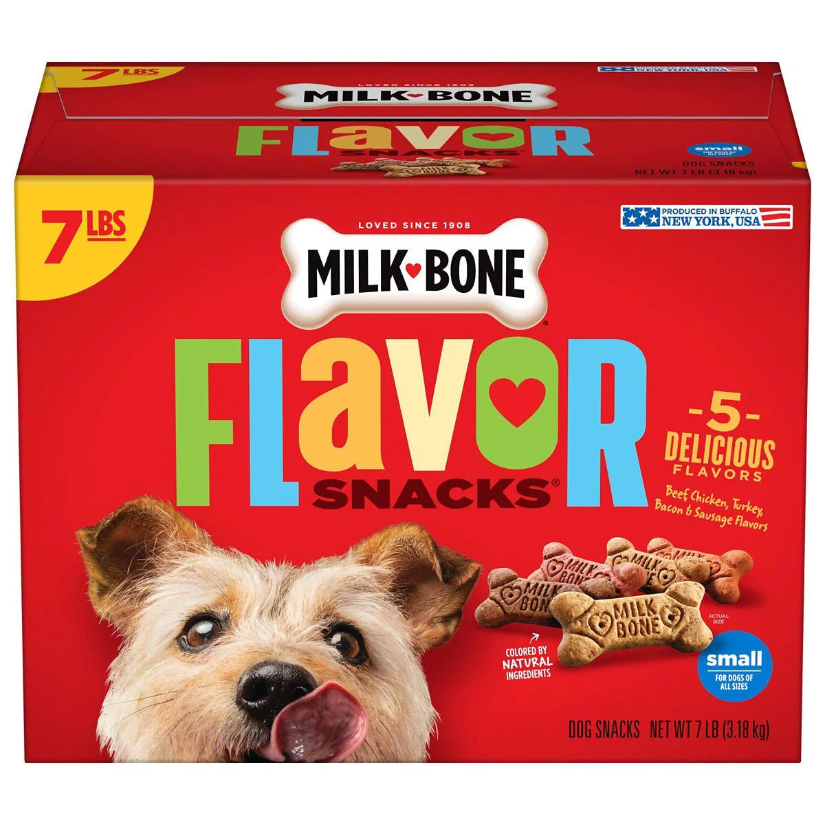 Beef Chicken Turkey and Bacon Flavor Dog Biscuit Treats 7 lb K566