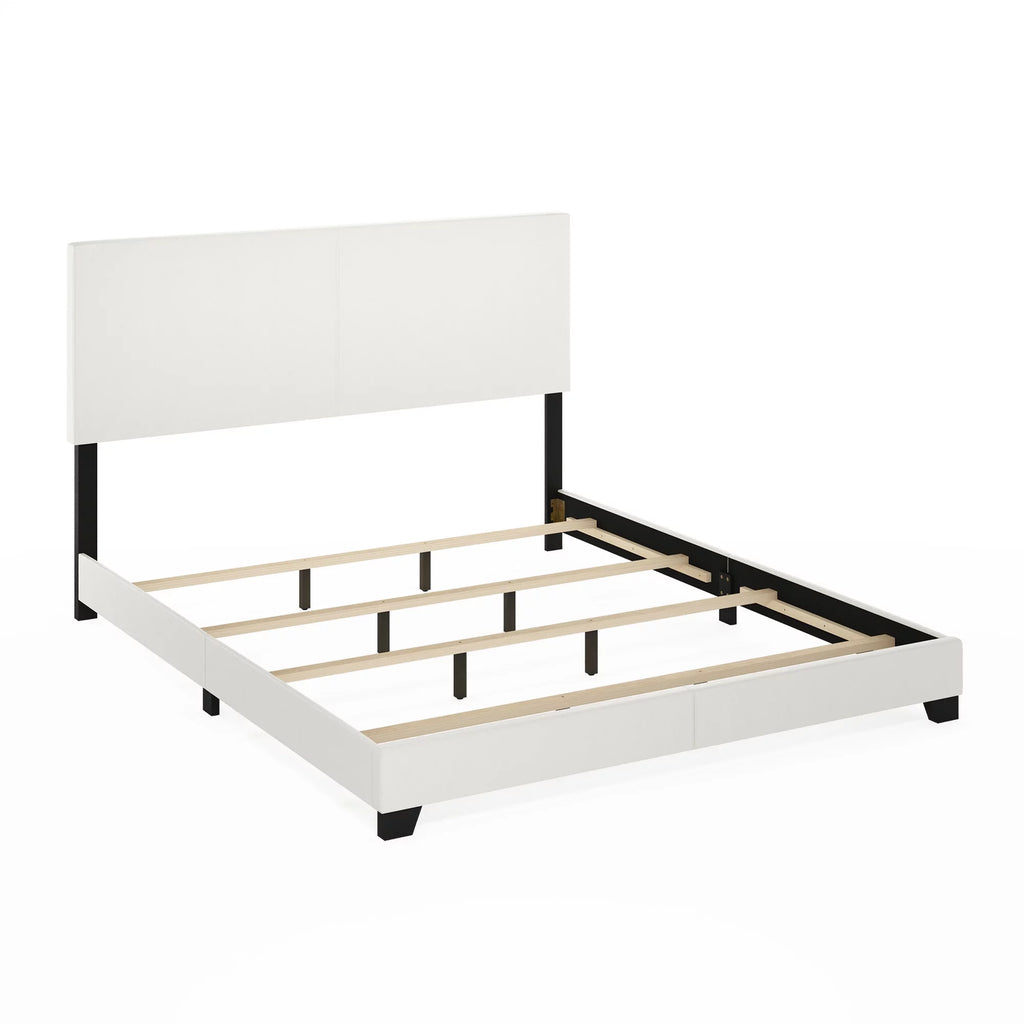 Upholstered Bed Frame, Black PU Leather, Twin XL S91485