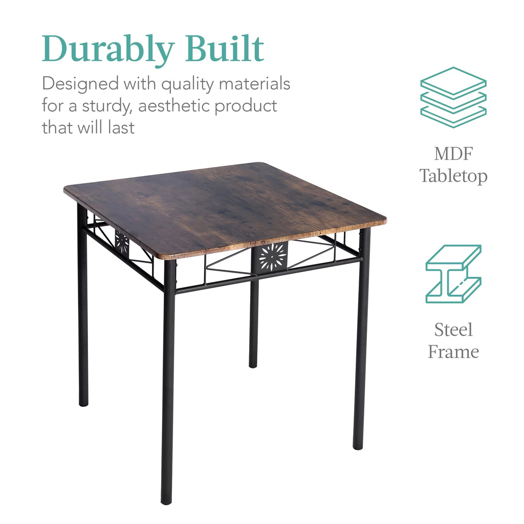 3-Piece Dining Table Set with 2 Black Chairs V724