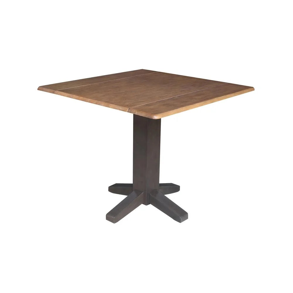 36" Solid Wood Square Dual Drop Leaf Dining Table D5215