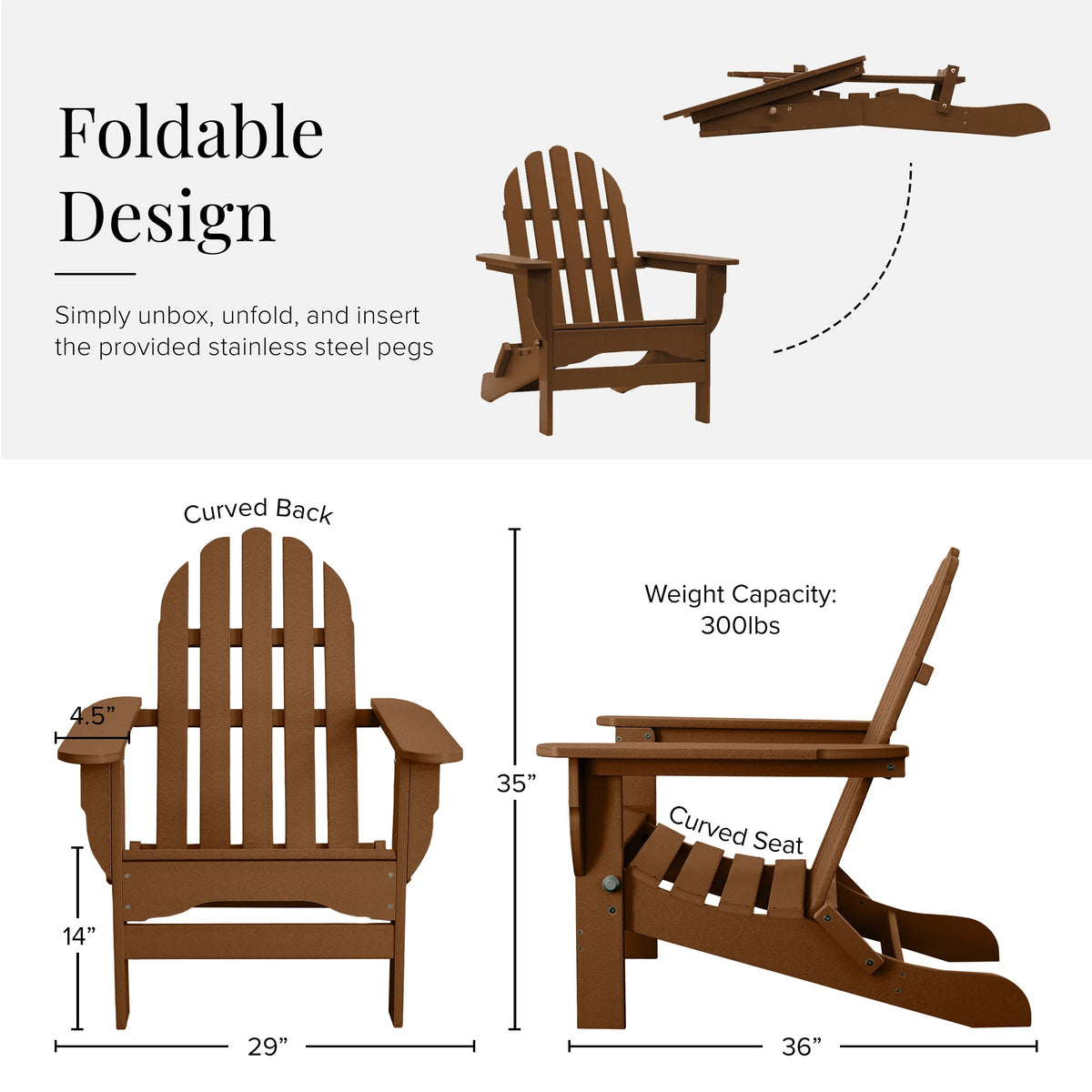 12-Pc Folding Adirondack Chair Set with Ottomans and Side Tables C482645