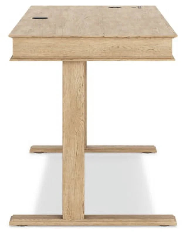 Light Brown Adjustable Height Desk with USB Ports & 2 Drawers R366