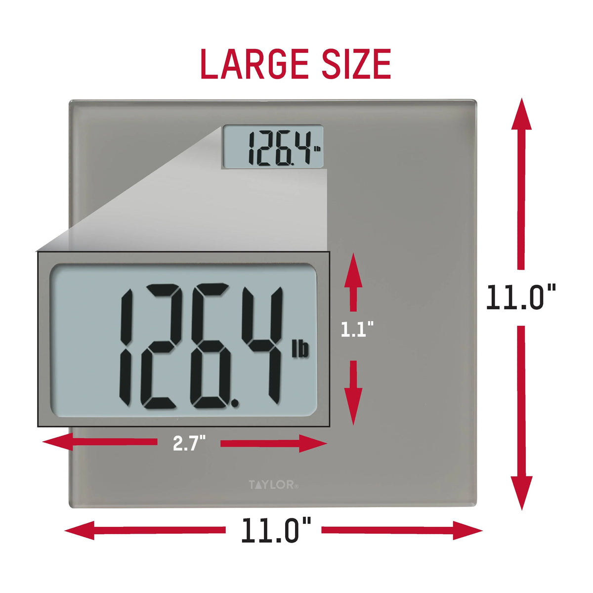 Gray Glass Digital Bathroom Scale 350lb Capacity O48415