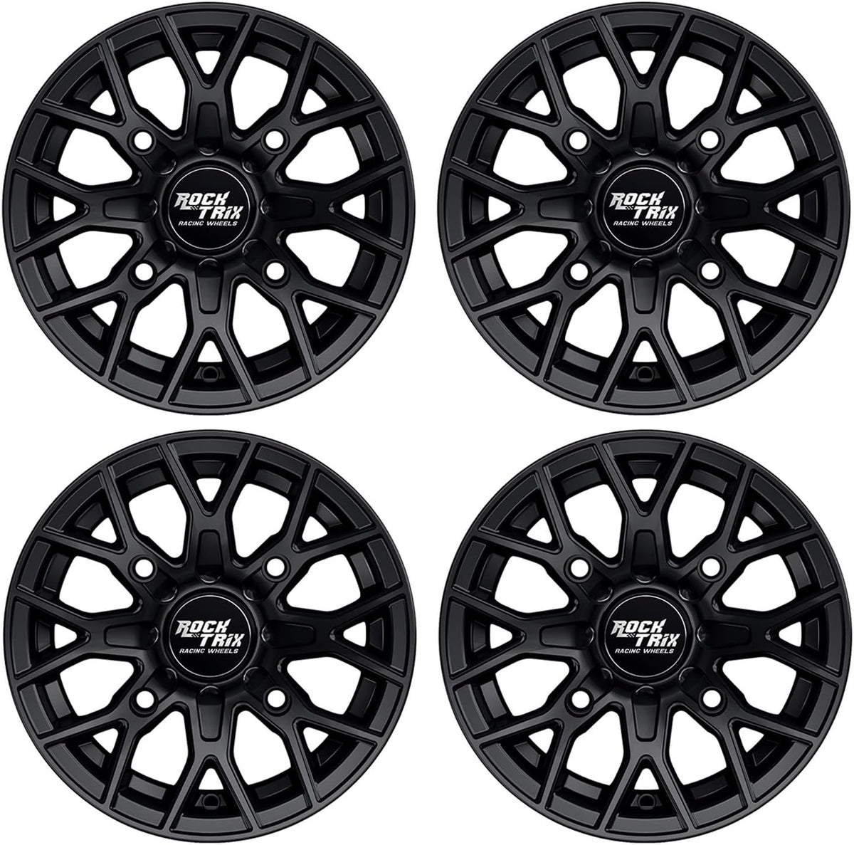 14x7 Matte Black ATV Wheels Rims Set of 4 S8162