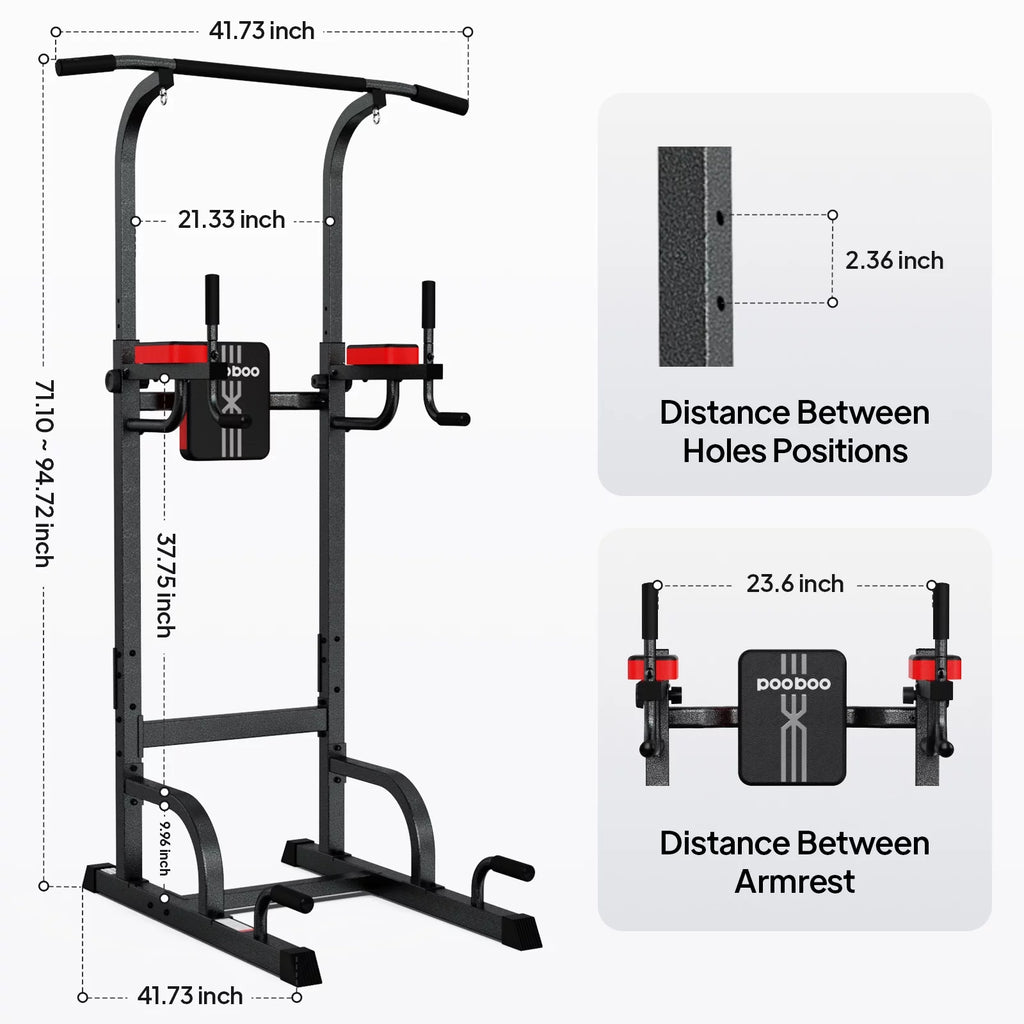 Multifunction Power Tower Dip Station Pull up Bar Power Rack 480lbs R7554