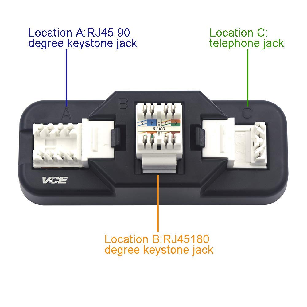 50-Pack RJ45 Cat6 90-Degree Keystone Jack Insert with Punch Down Stand Tool and Wire Stripper Cutter H8102