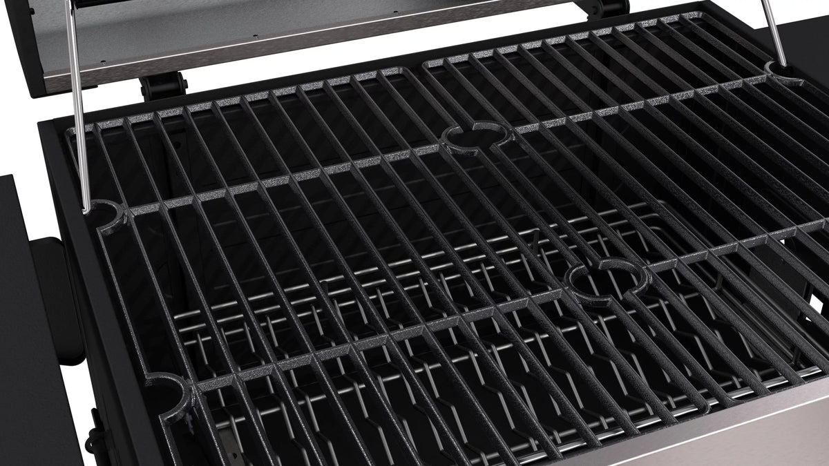 Stainless Heavy-Duty Charcoal Grill with Wheels E75333