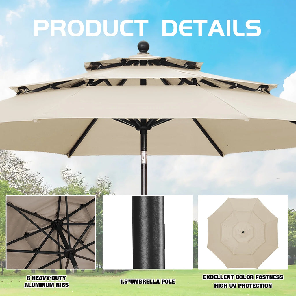 10FT Patio Umbrella with Crank and Tilt P388376