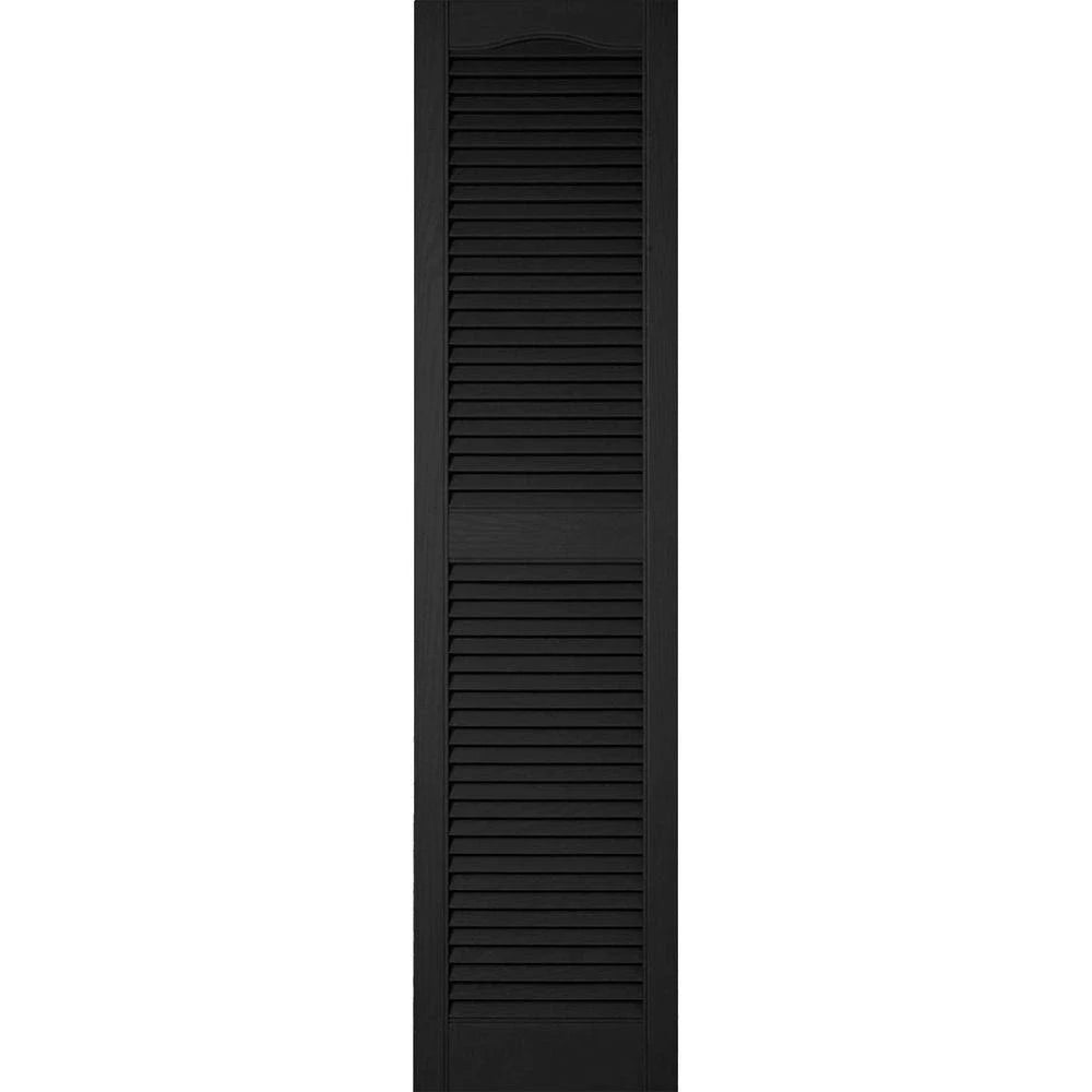 Black Vinyl Open Louver Shutters G513