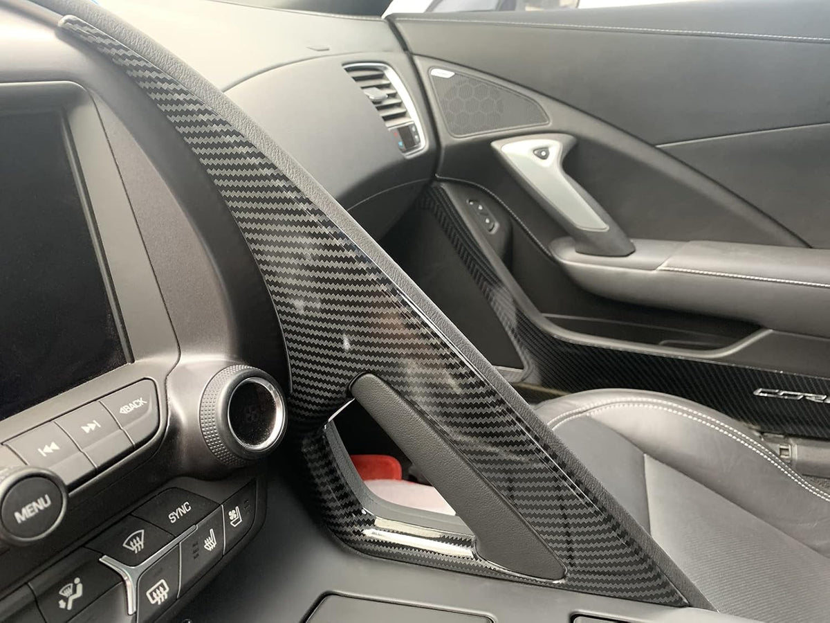 Carbon Fiber Central Control Armrest Cover Trim for 2014-2019 Chevrolet Corvette C7 C944847