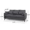 Charcoal Fabric 3 Seater Sofa with Accent Pillows Y14872