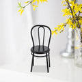 Black Metal Dollhouse Miniature Dining Furniture Seat M98708