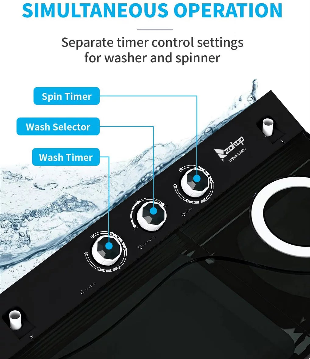 26lbs Portable Semi-automatic Twin Tub Washing Machine W5594