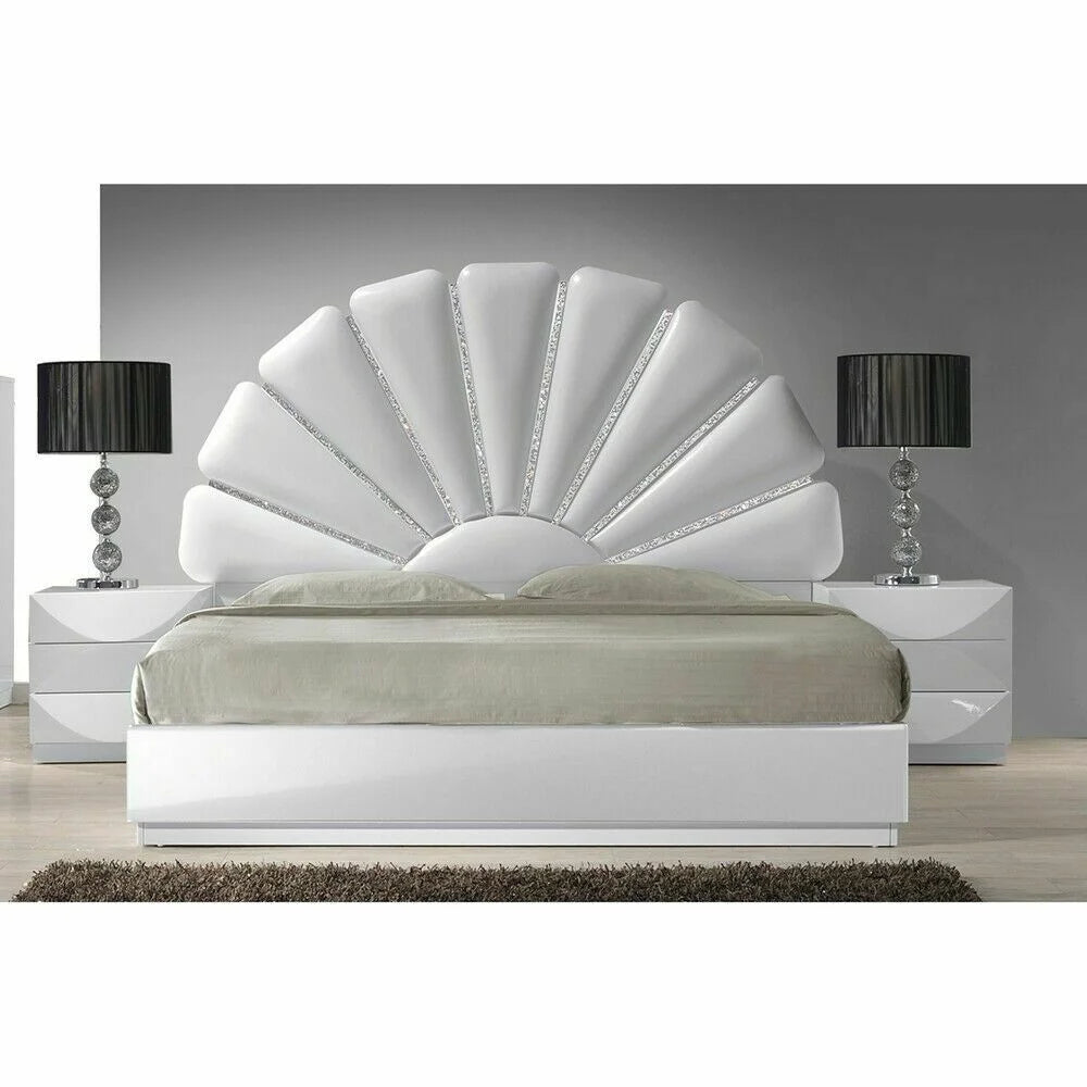 Queen Size High Gloss White Headboard O236