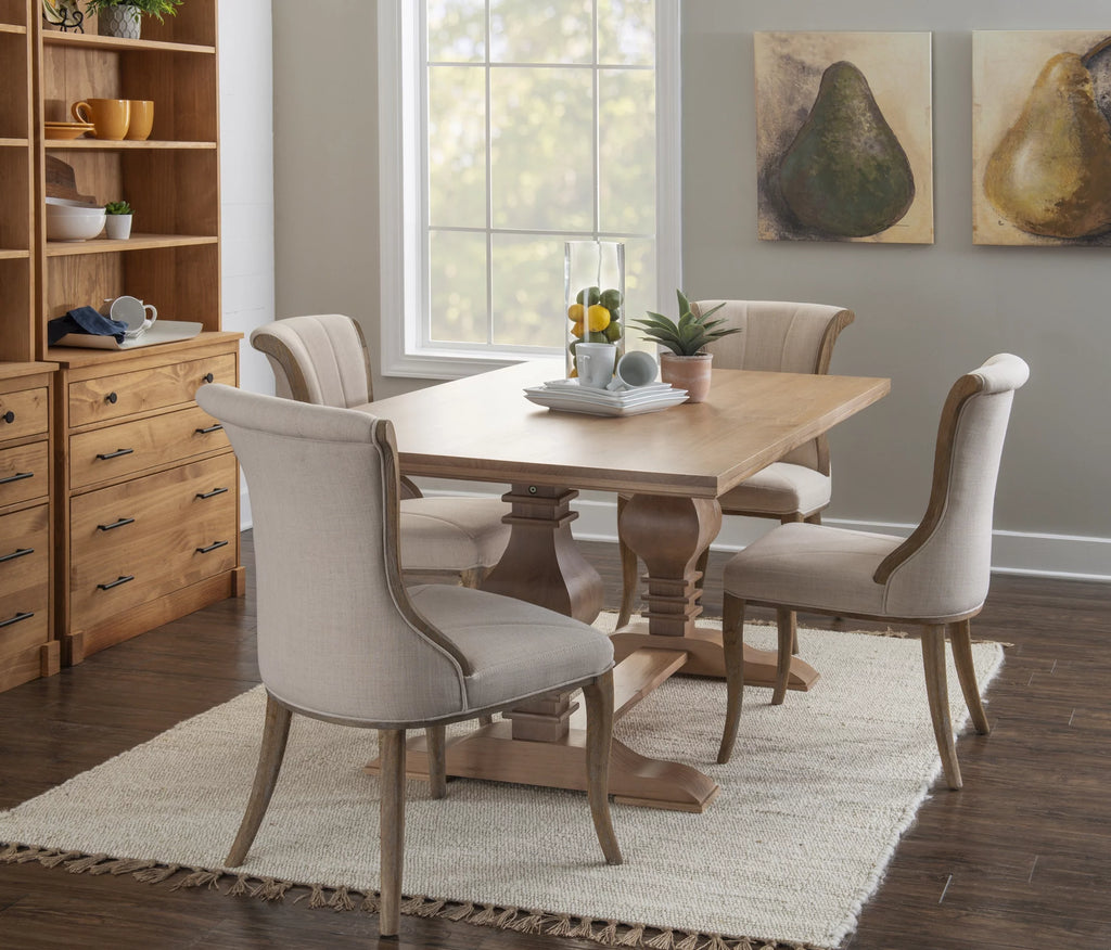 67"x38" Solid Wood Double Pedestal Dining Table A657241