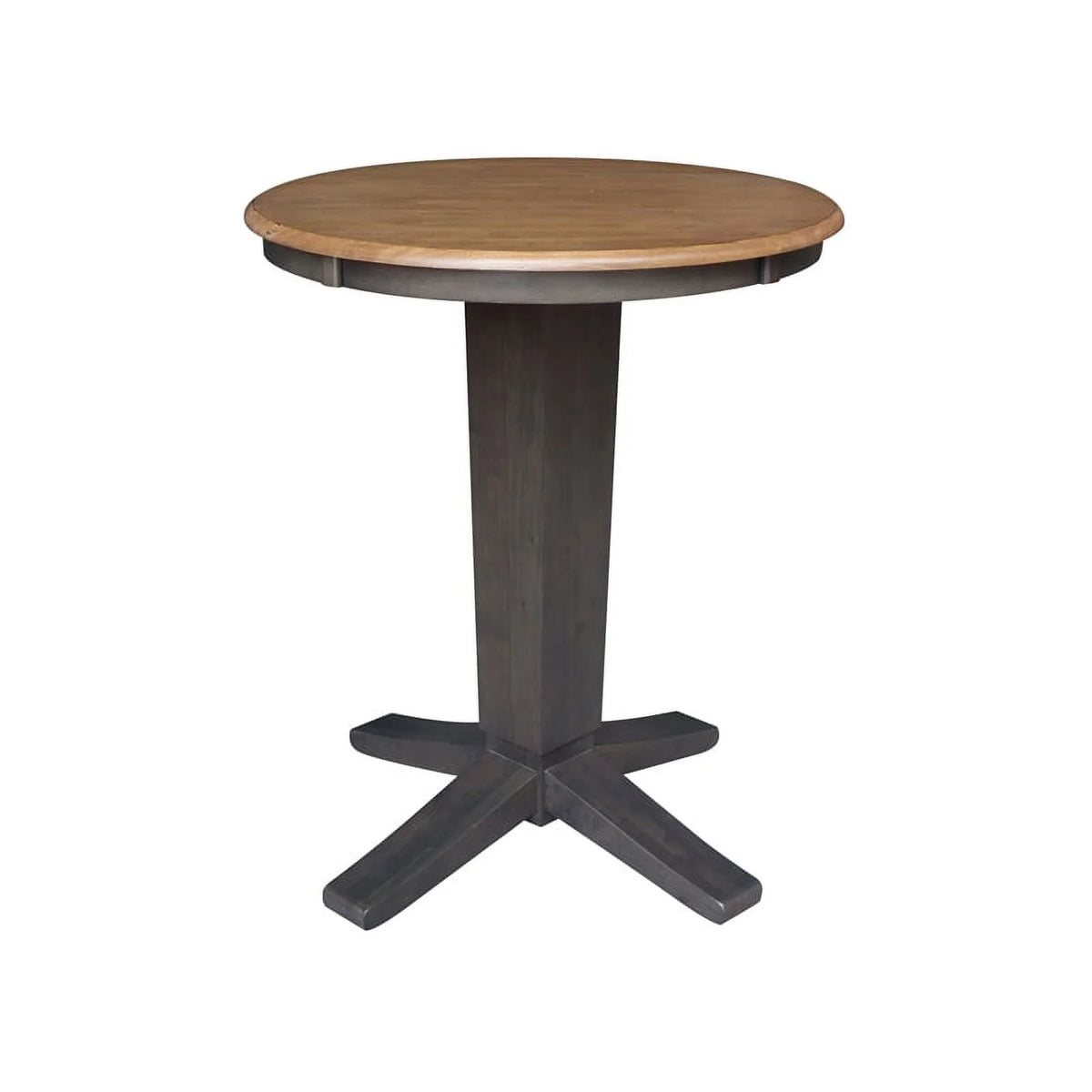 Solid Wood Round Top Dining Table with 2 Stools H56319