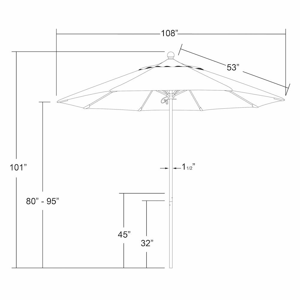 Bronze Pole Patio Umbrella N73784