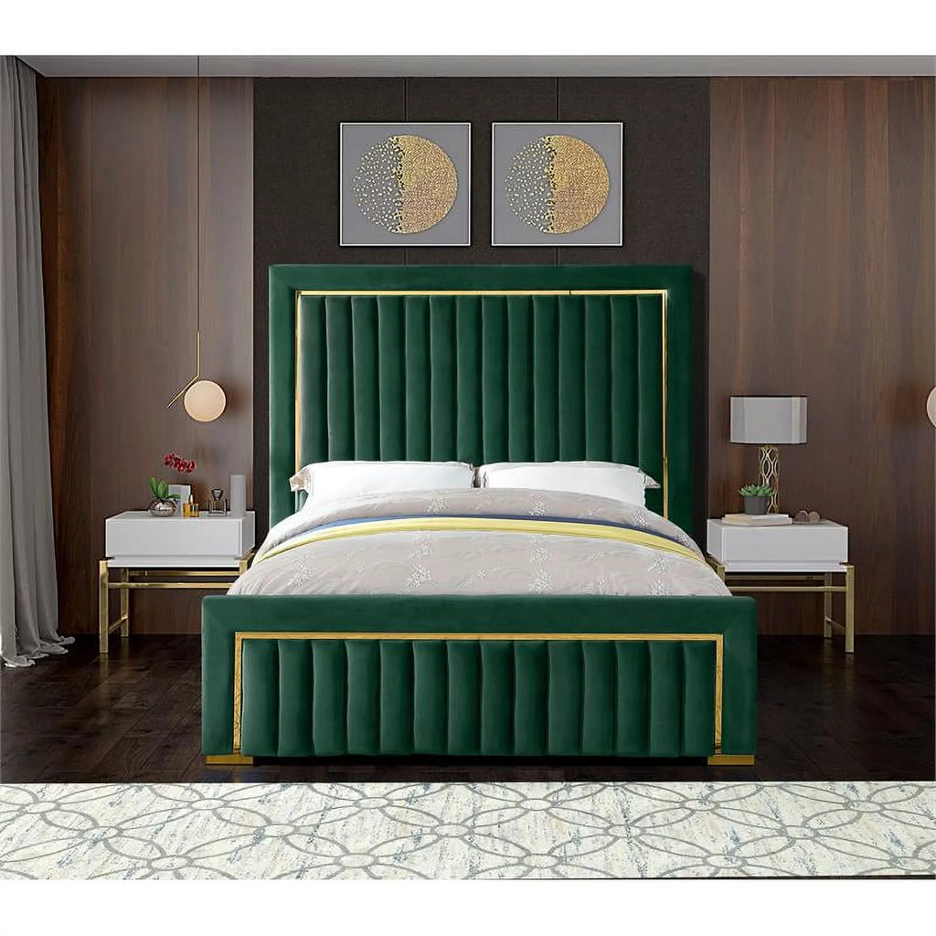 Solid Wood Velvet Queen Bed M180