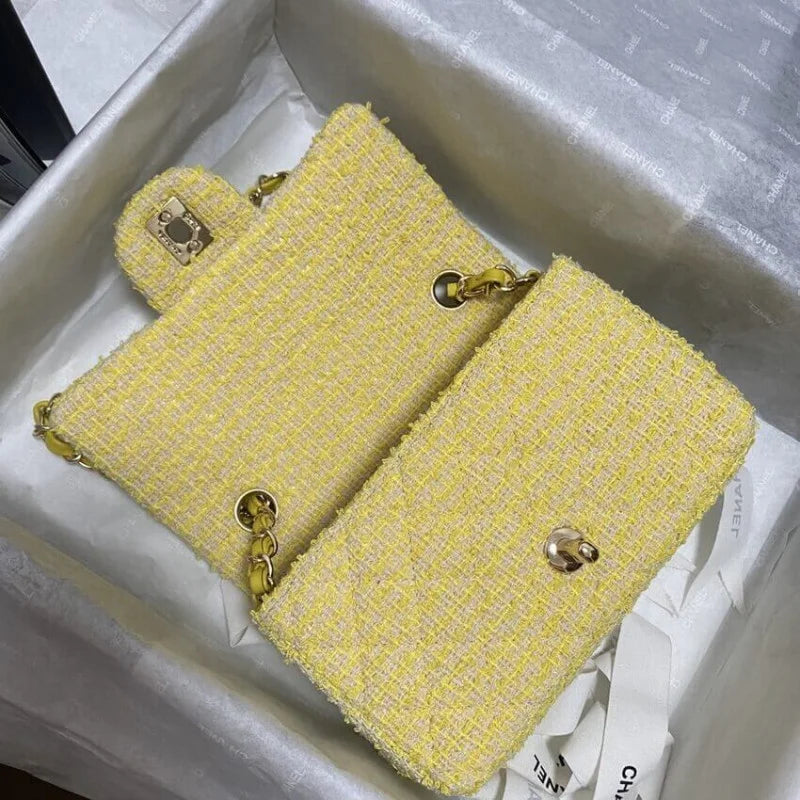 Yellow Tweed Bag E2780