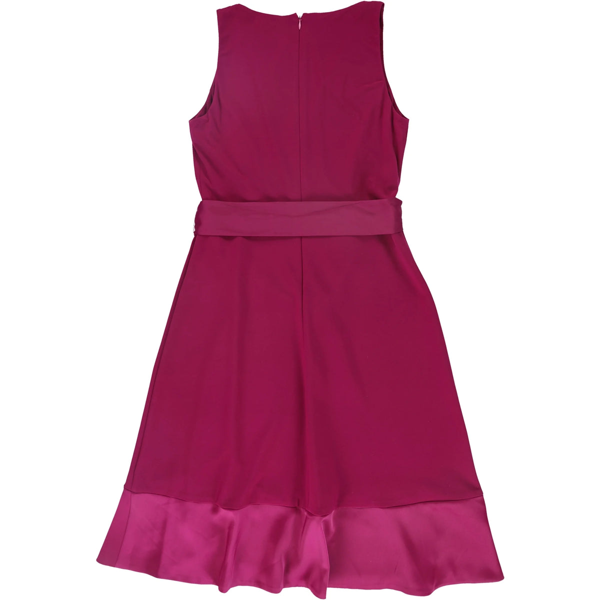 Red Ruffle-Trim A-line Surplice Dress Z578