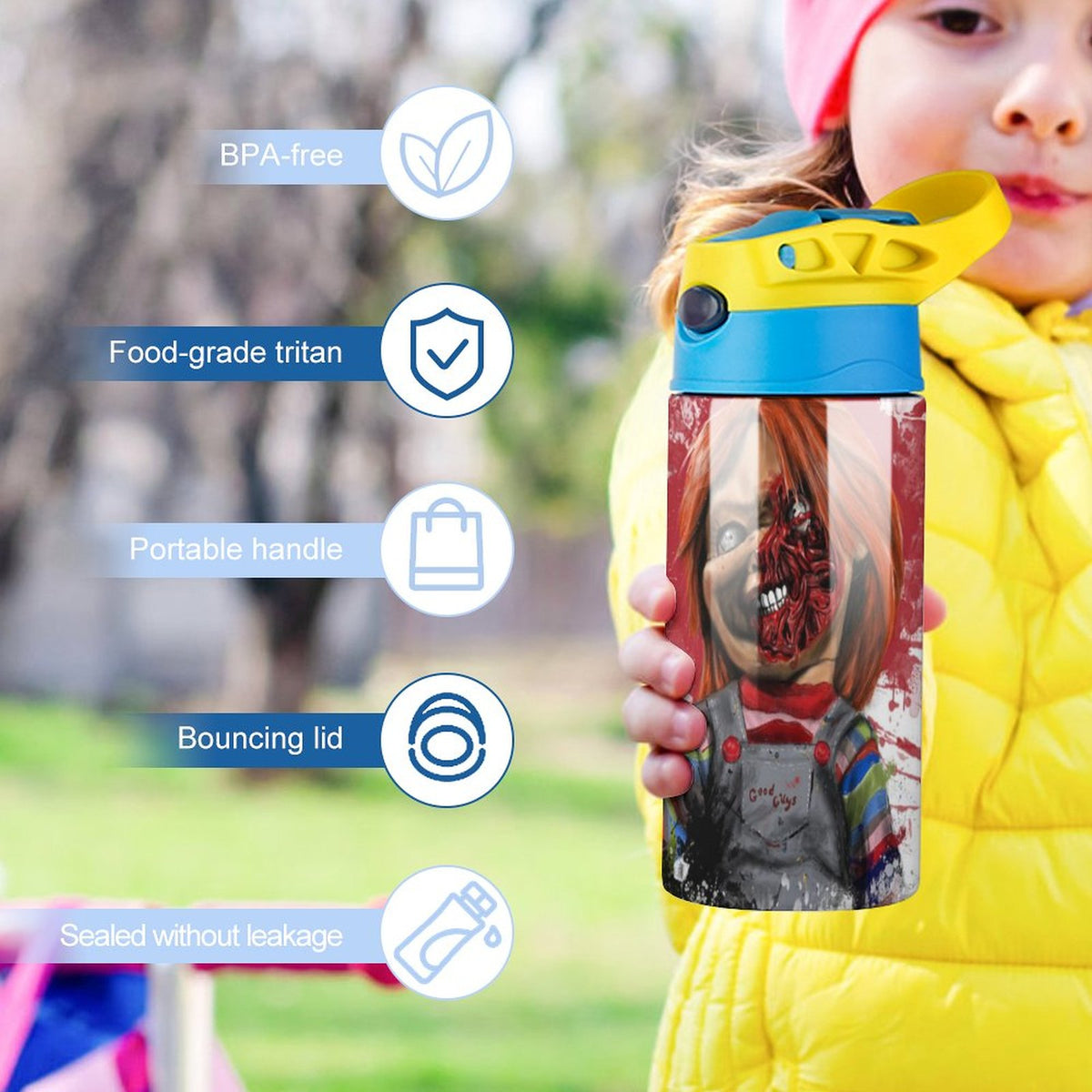 Insulated Stainless Steel Water Bottle With Straw K463