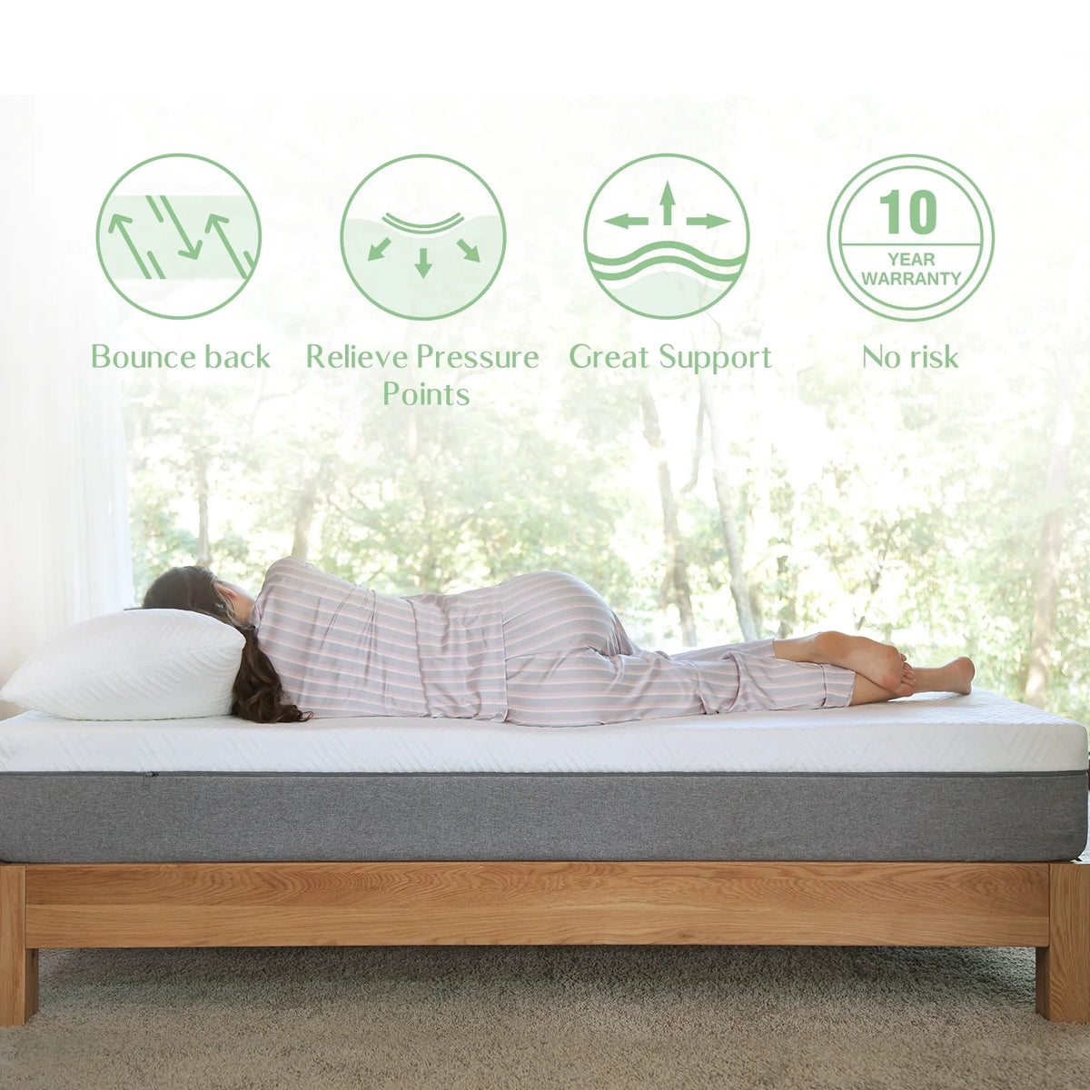 Queen 10 inch Memory Foam Mattress U400