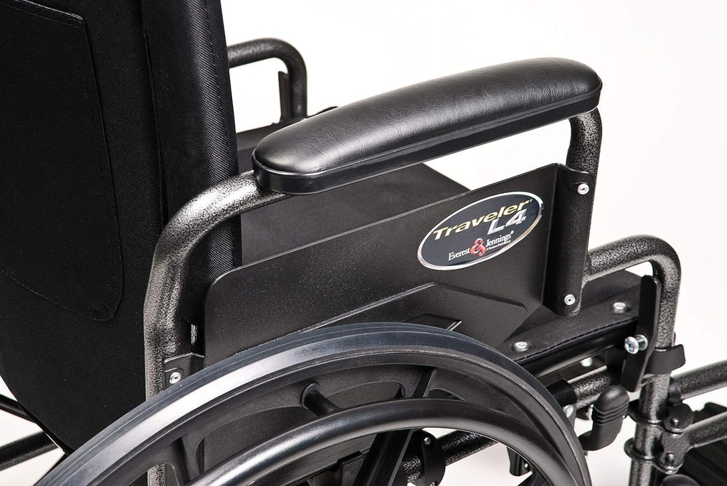 Black Flip Back Desk Arm Wheelchair with Swingaway Footrest F42453
