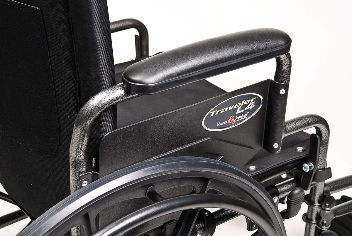 Black Flip Back Desk Arm Wheelchair with Swingaway Footrest F42453