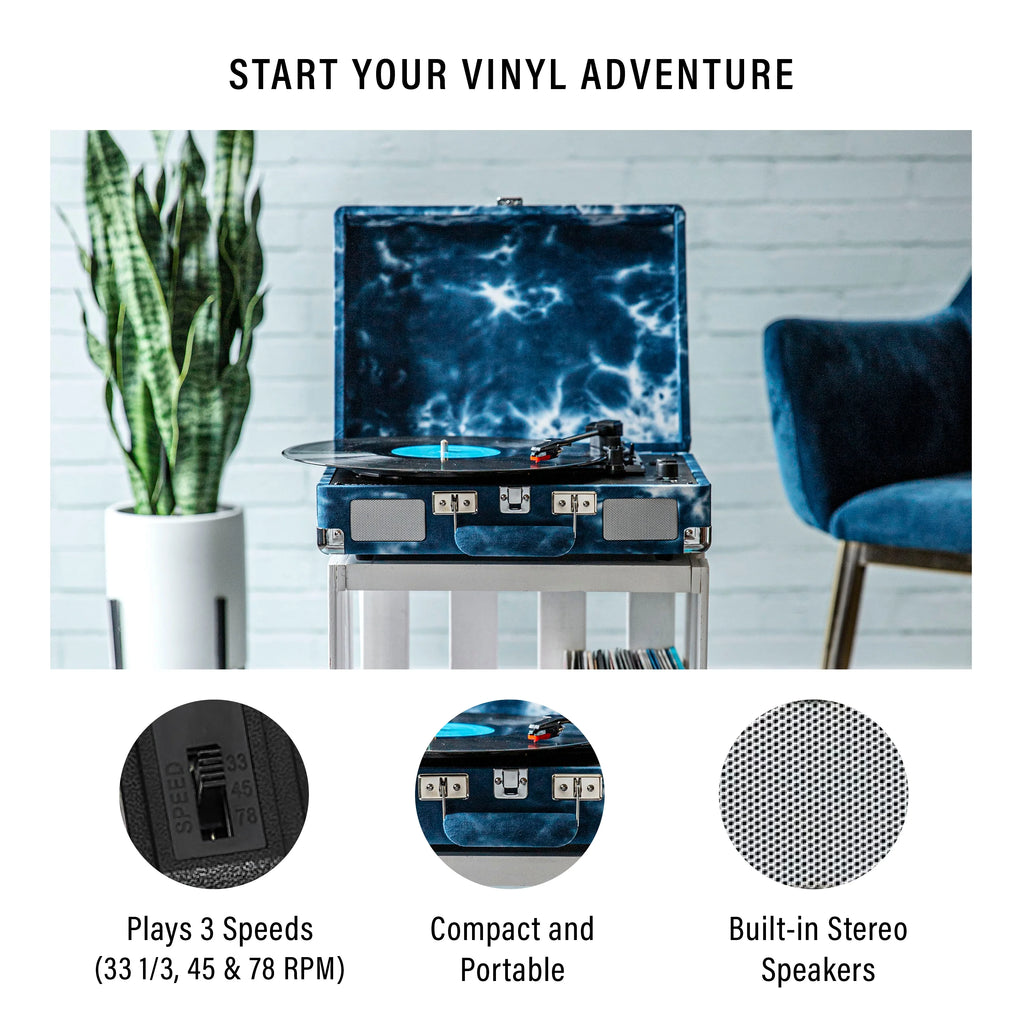 Vinyl Record Player with Speakers and Bluetooth Turntable R25075