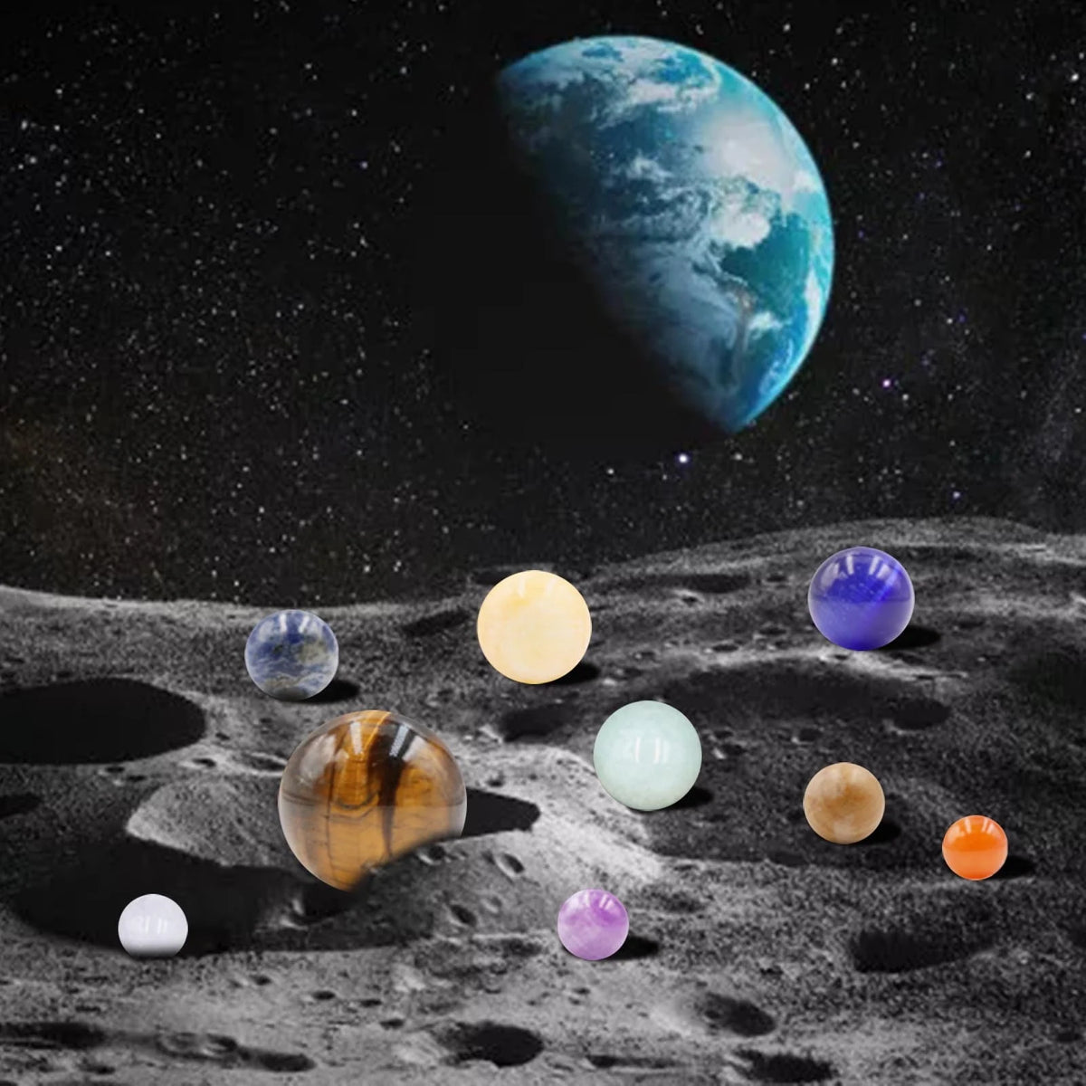 Planet Crystal Solar System Ornaments Set V8449
