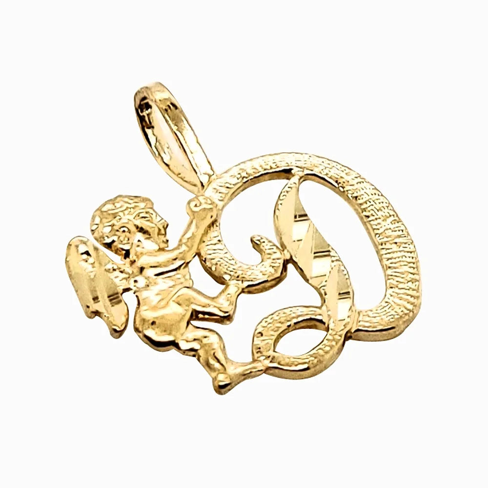 14K Yellow Gold Cherub Pendant Necklace with 18" Chain E7845