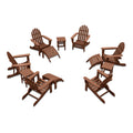 12-Pc Folding Adirondack Chair Set with Ottomans and Side Tables C482645