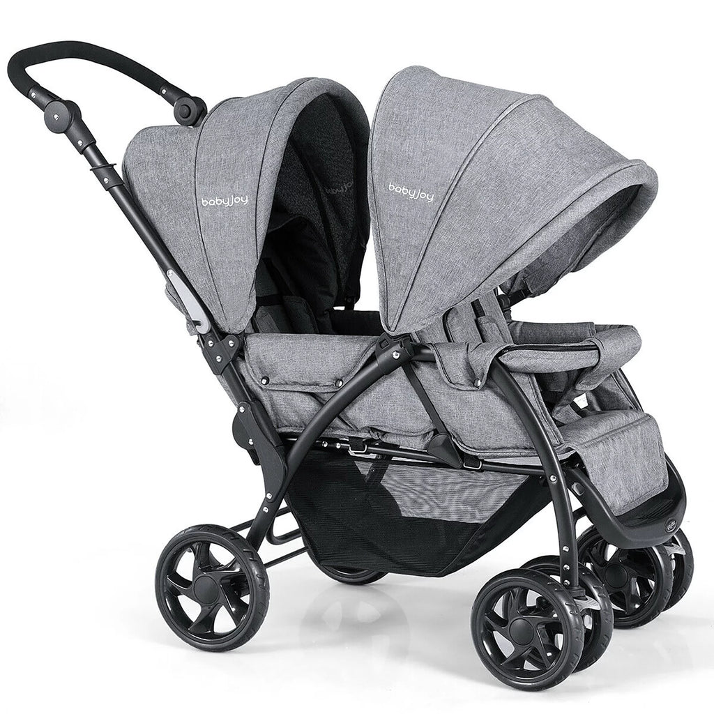 Double Stroller Foldable Lightweight Black K77834