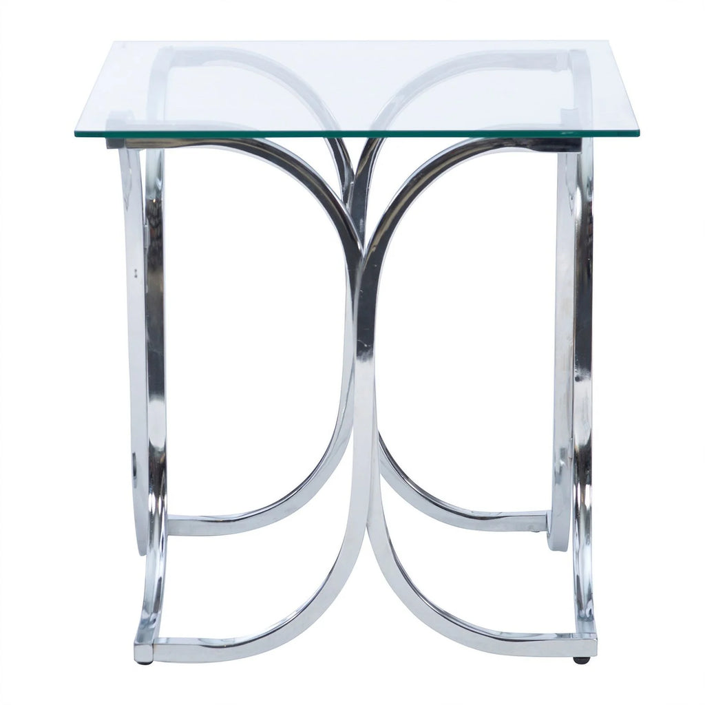 Glass Coffee and 2 End Table Set with Twisted Legs C111971