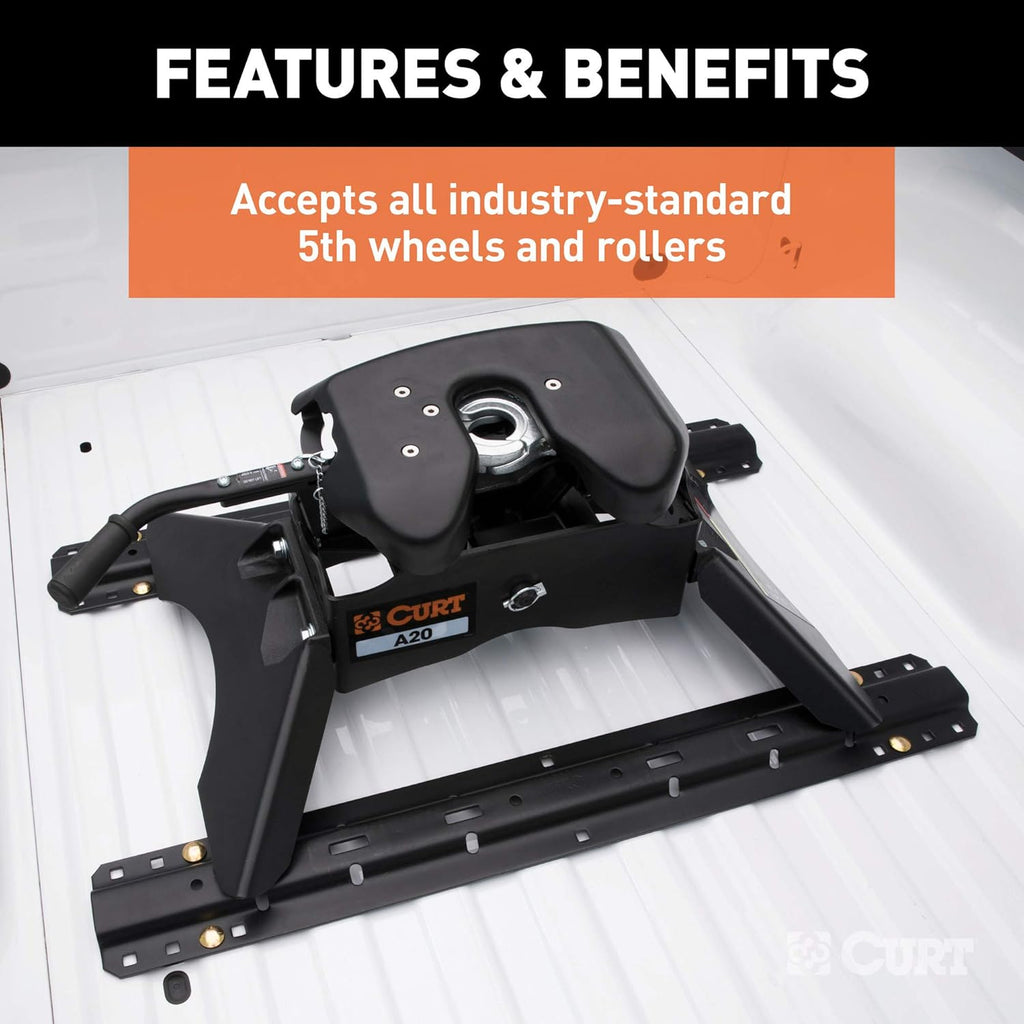 Gloss Black 5th Wheel Hitch Rails F1110