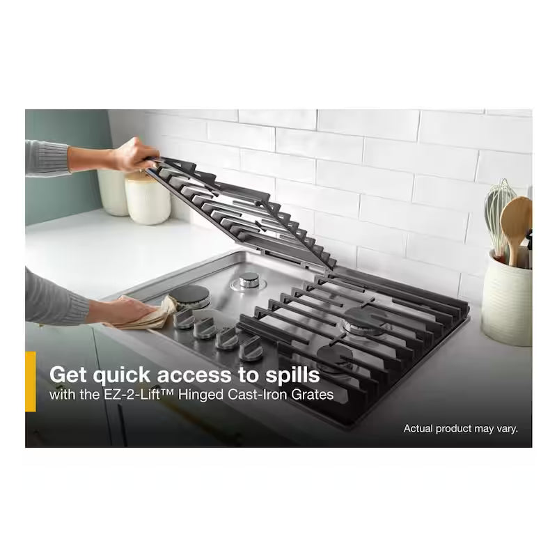 4-Burners Recessed Gas Cooktop in White R850
