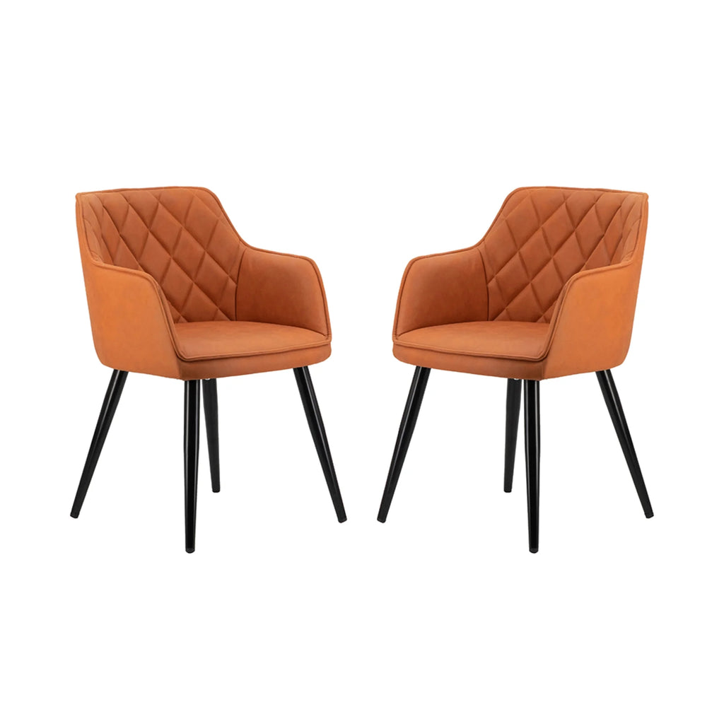 Orange Wooden Dining Chairs 2ct Z5099