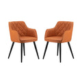 Orange Wooden Dining Chairs 2ct Z5099