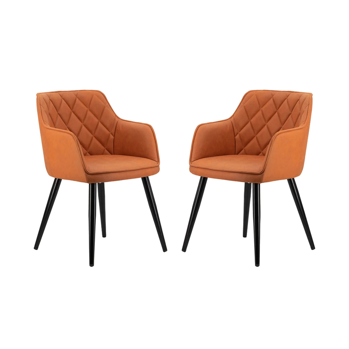 Orange Wooden Dining Chairs 2ct Z5099