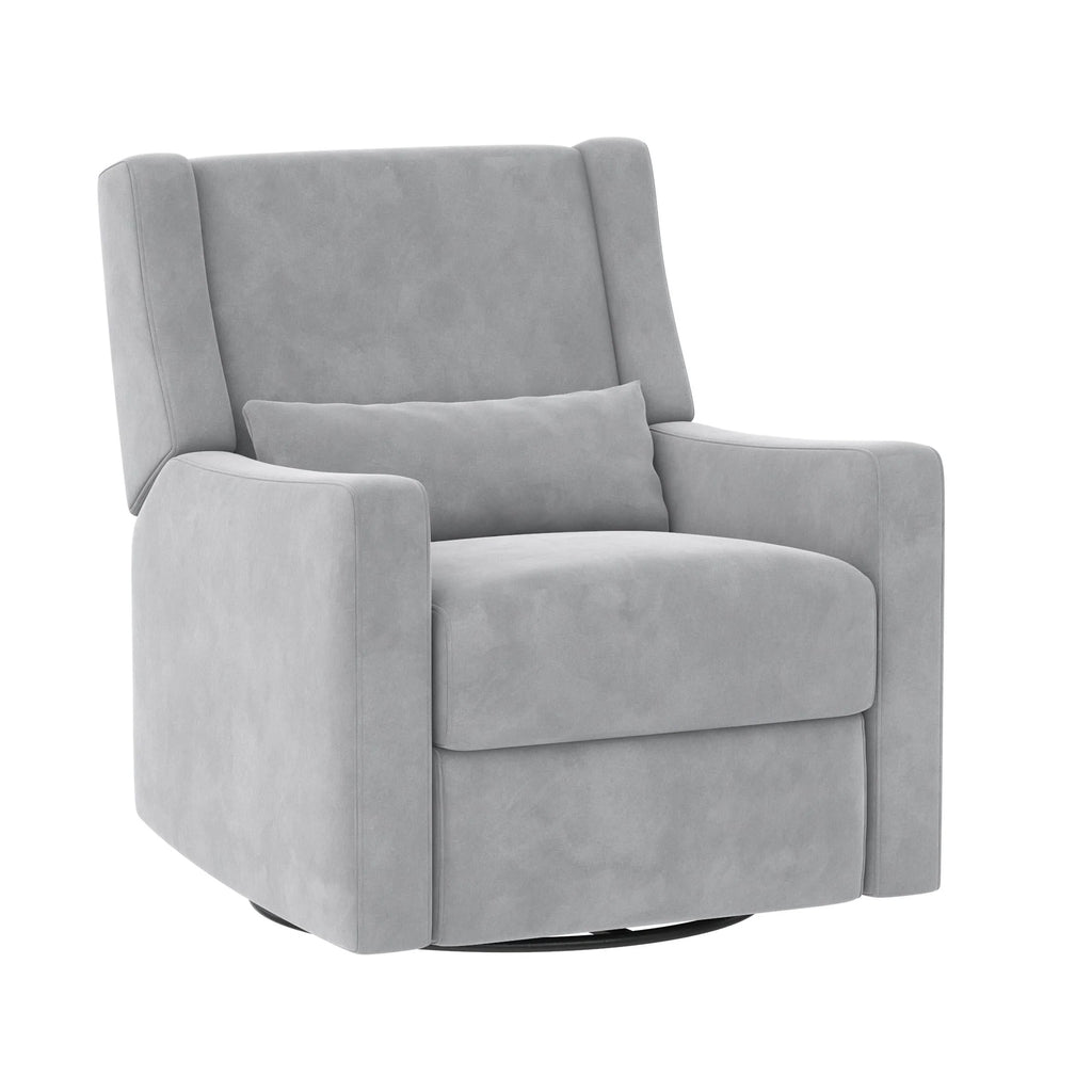 Gray Velvet Swivel Glider Recliner with USB Ports T655