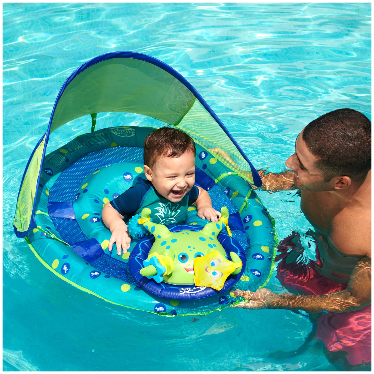 Blue/Green Inflatable Baby Spring Float Activity Center Z18177