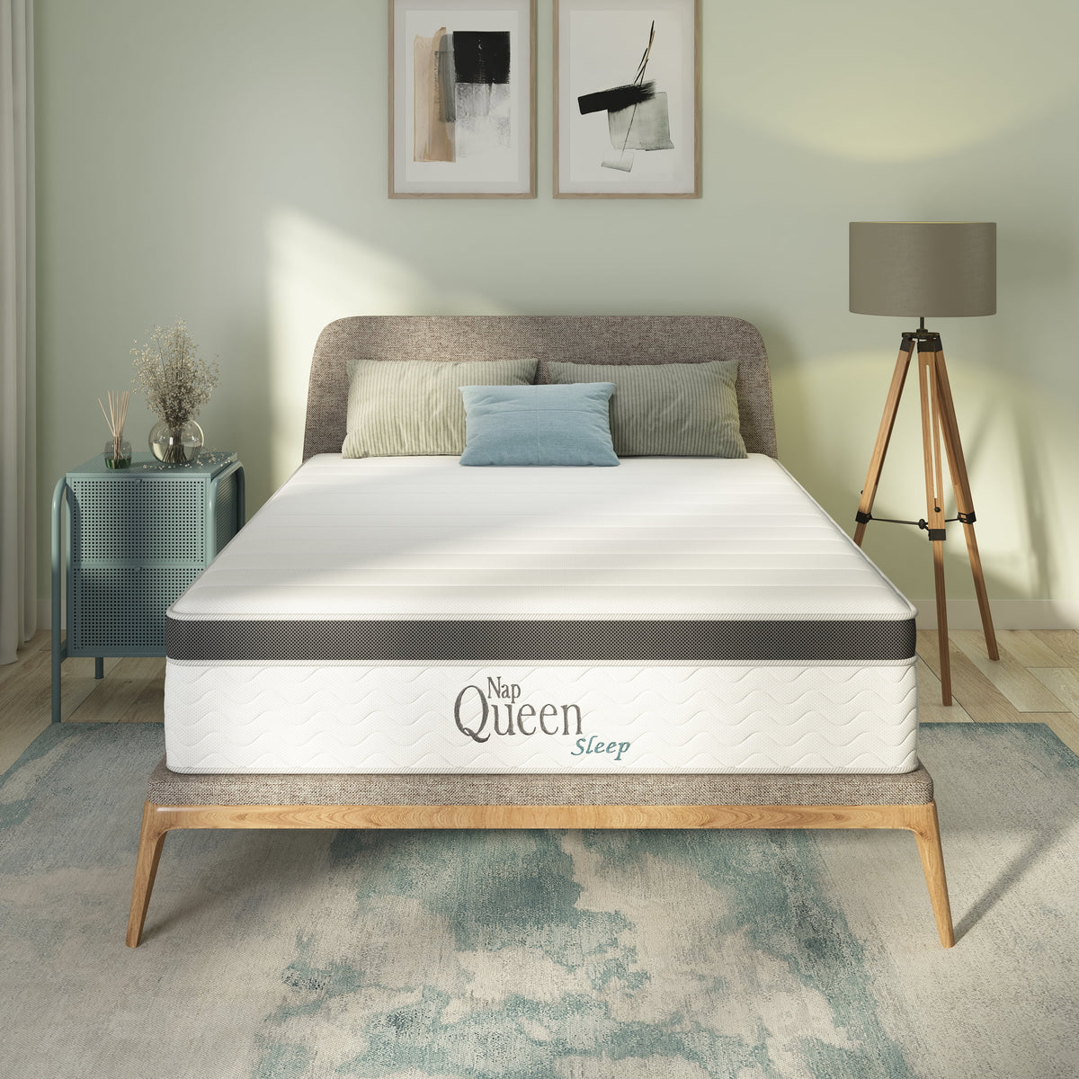 8 Inch Hybrid Memory Foam and Coils Mattress, Queen Size N372628